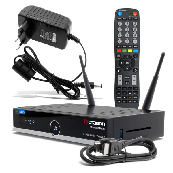 Octagon SF8008 V3 Supreme 4K Twin Sat-Receiver (DVB-S2X & DVB-C/T2 Combo) mit 2 TB SSD